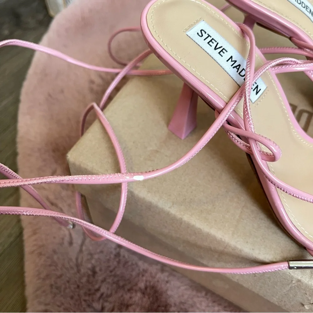 Pink Steve Madden superb wrap sandals - Picture 2 of 4